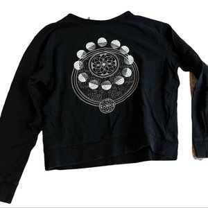 Moon phases spiritual long sleeve tee hippie winter warm sweatshirt sweater
